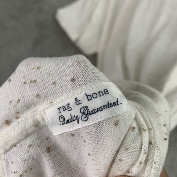 Rag & Bone Shirt Men’s XL Ivory Classic Nep Jersey Crew-Neck Short Sleeve Tee - Picture 7 of 10